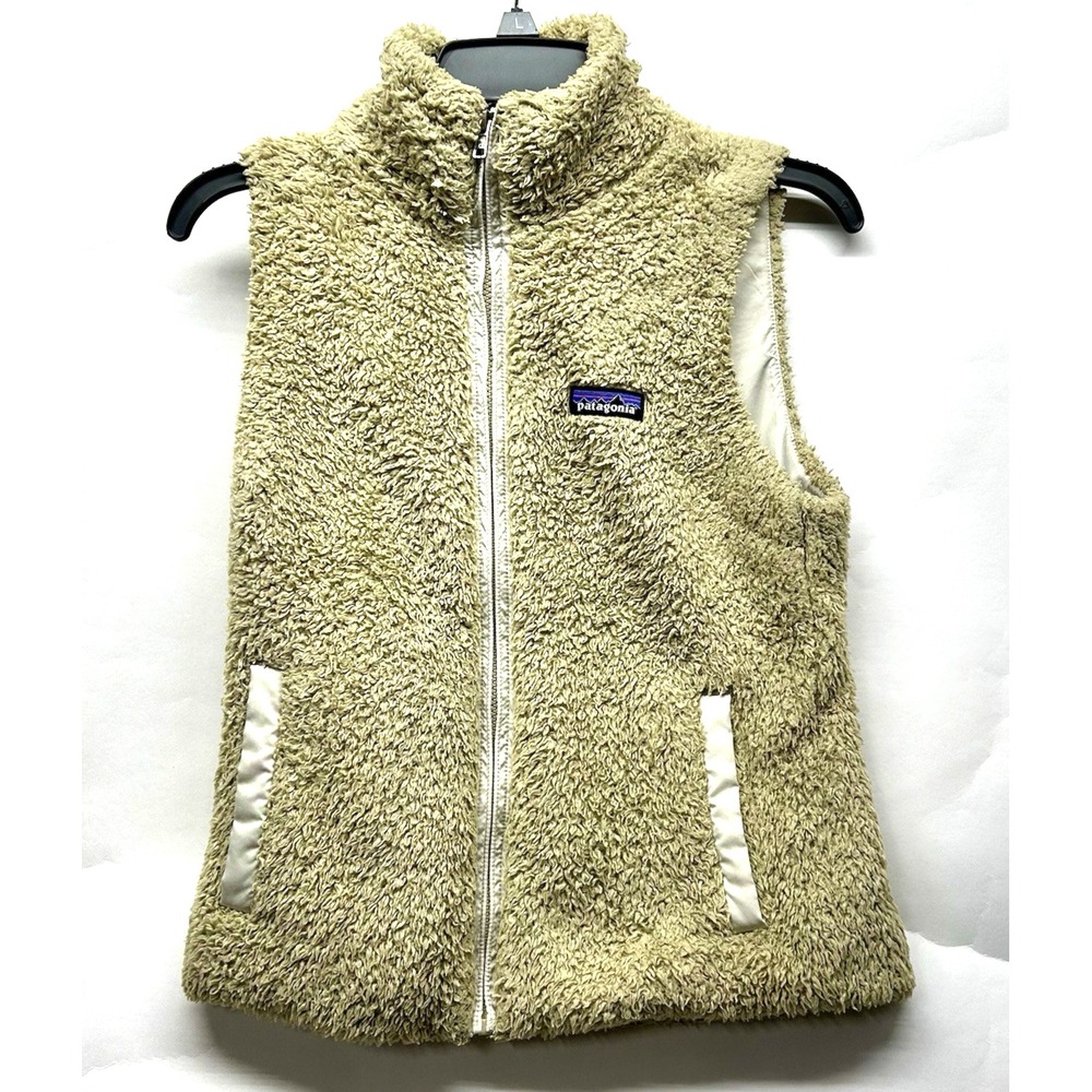 Patagonia Women's Small Tan Los Gatos Fuzzy Vest (A4)